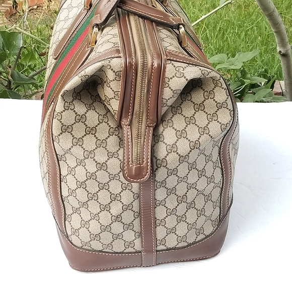Fabulous Vintage Gucci Supreme Overnight Weekender Travel Train case Boston bag - Picture 9 of 16